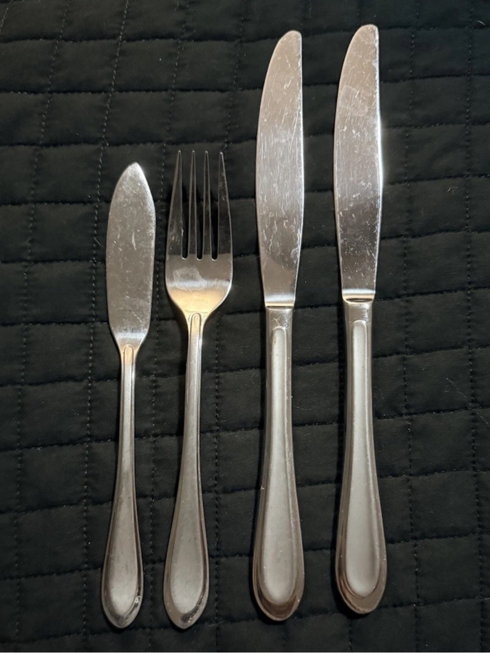 Oneida ACCORD Frosted Stainless Flatware 4 Pc Replacement Lot - 2 Knives Fork